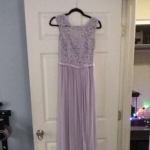 David's Bridal Lavender Lace Prom Dress